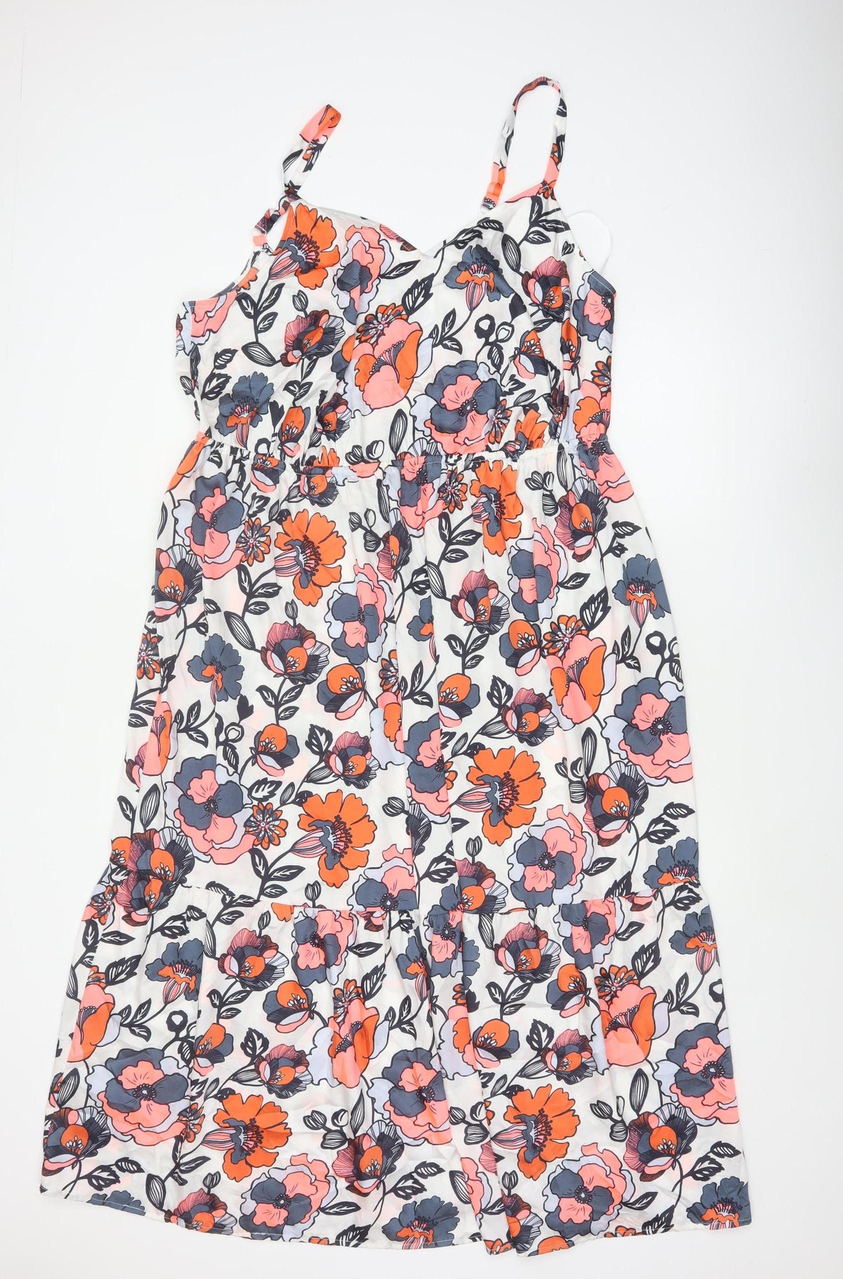 Marks and Spencer Women Multicoloured Floral Size 18 Midi Fit & Flare Dress