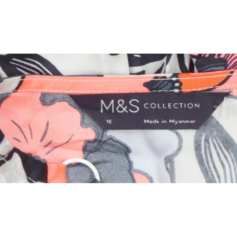 Marks and Spencer Women Multicoloured Floral Size 18 Midi Fit & Flare Dress
