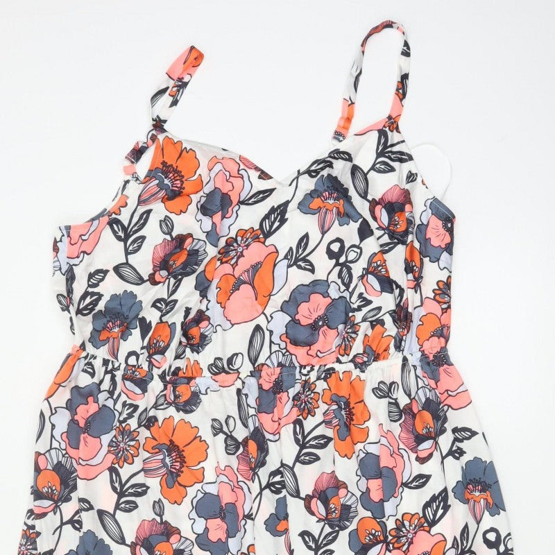 Marks and Spencer Women Multicoloured Floral Size 18 Midi Fit & Flare Dress