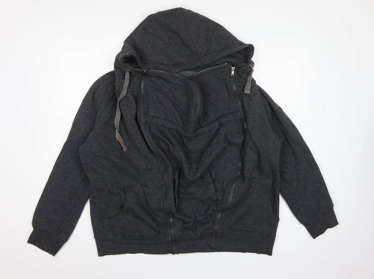 Seraphine Women’s Grey Large Maternity Full Zip Hooded Hoodie Pockets