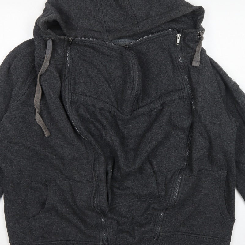 Seraphine Women’s Grey Large Maternity Full Zip Hooded Hoodie Pockets
