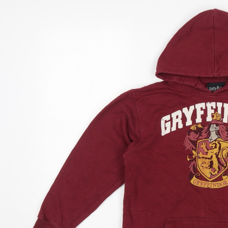 Harry Potter Girls Red 11-12 Years Gryffindor Pullover Hoodie Graphic Print
