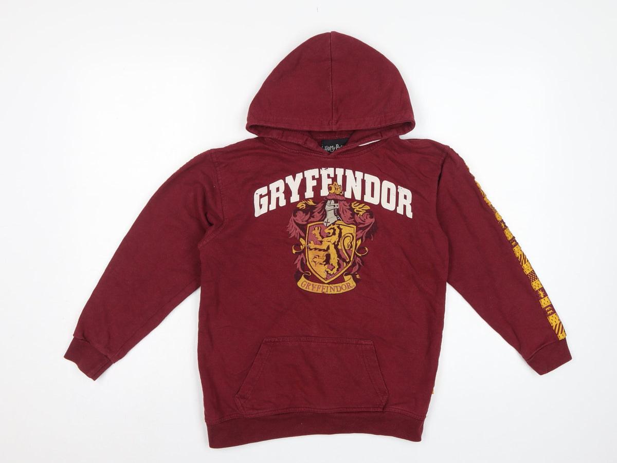 Harry Potter Girls Red 11-12 Years Gryffindor Pullover Hoodie Graphic Print