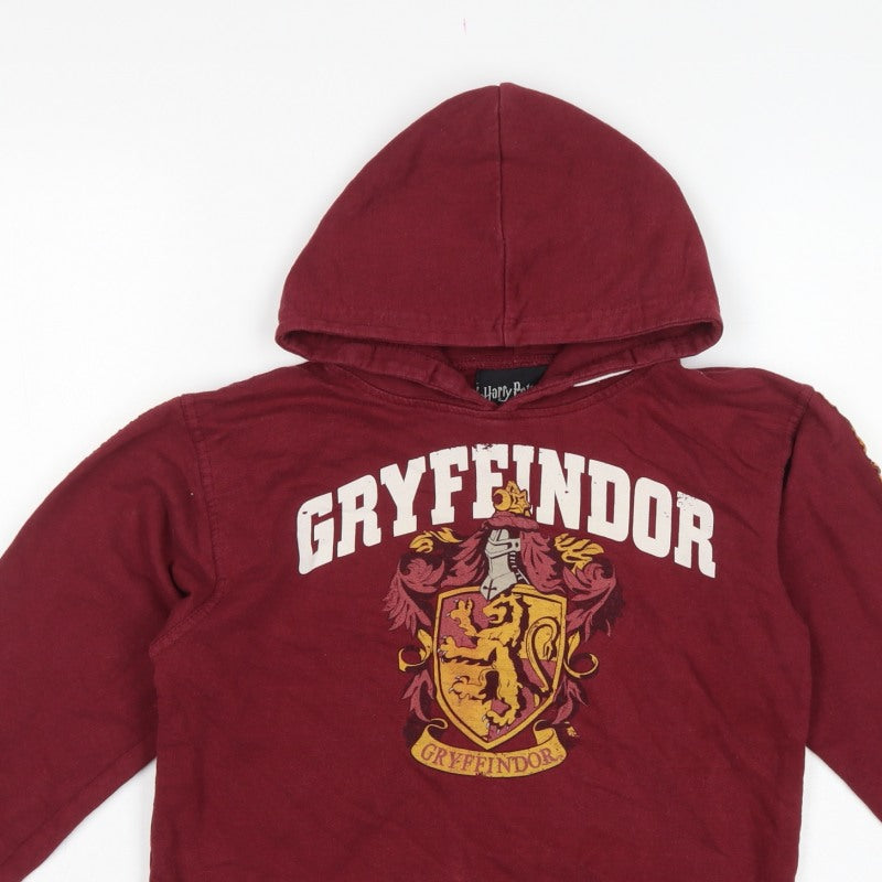 Harry Potter Girls Red 11-12 Years Gryffindor Pullover Hoodie Graphic Print