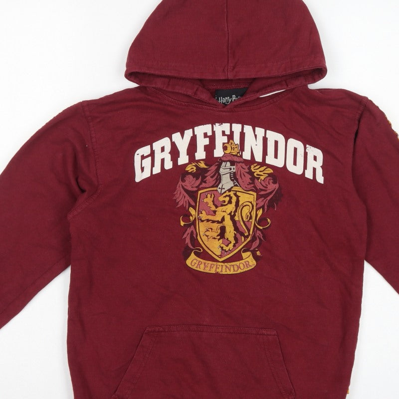 Harry Potter Girls Red 11-12 Years Gryffindor Pullover Hoodie Graphic Print