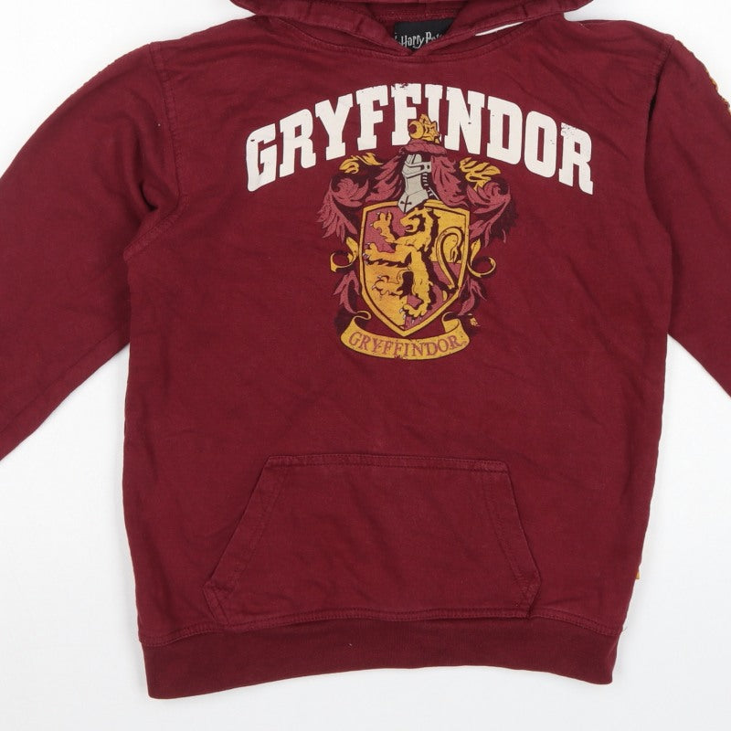 Harry Potter Girls Red 11-12 Years Gryffindor Pullover Hoodie Graphic Print