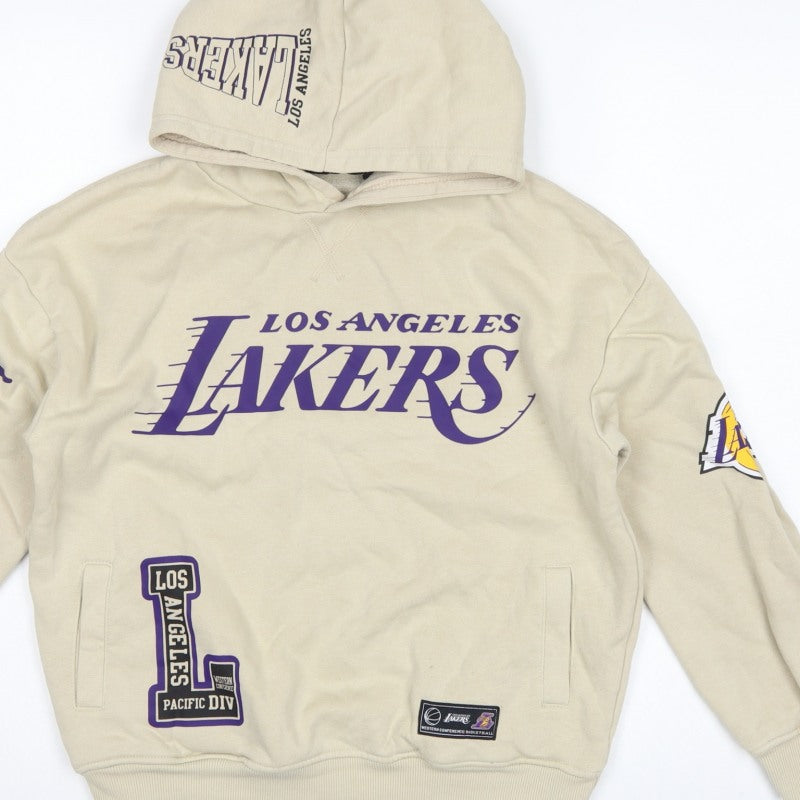 Primark Boys Beige LA Lakers NBA Graphic Pullover Hoodie 10-11 Years