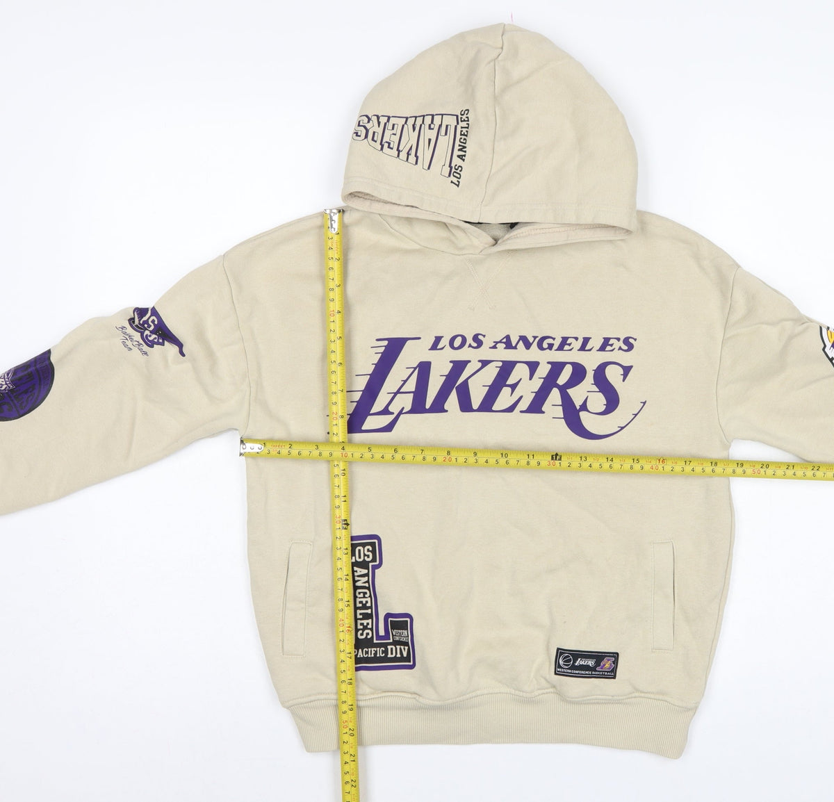 Primark Boys Beige LA Lakers NBA Graphic Pullover Hoodie 10-11 Years