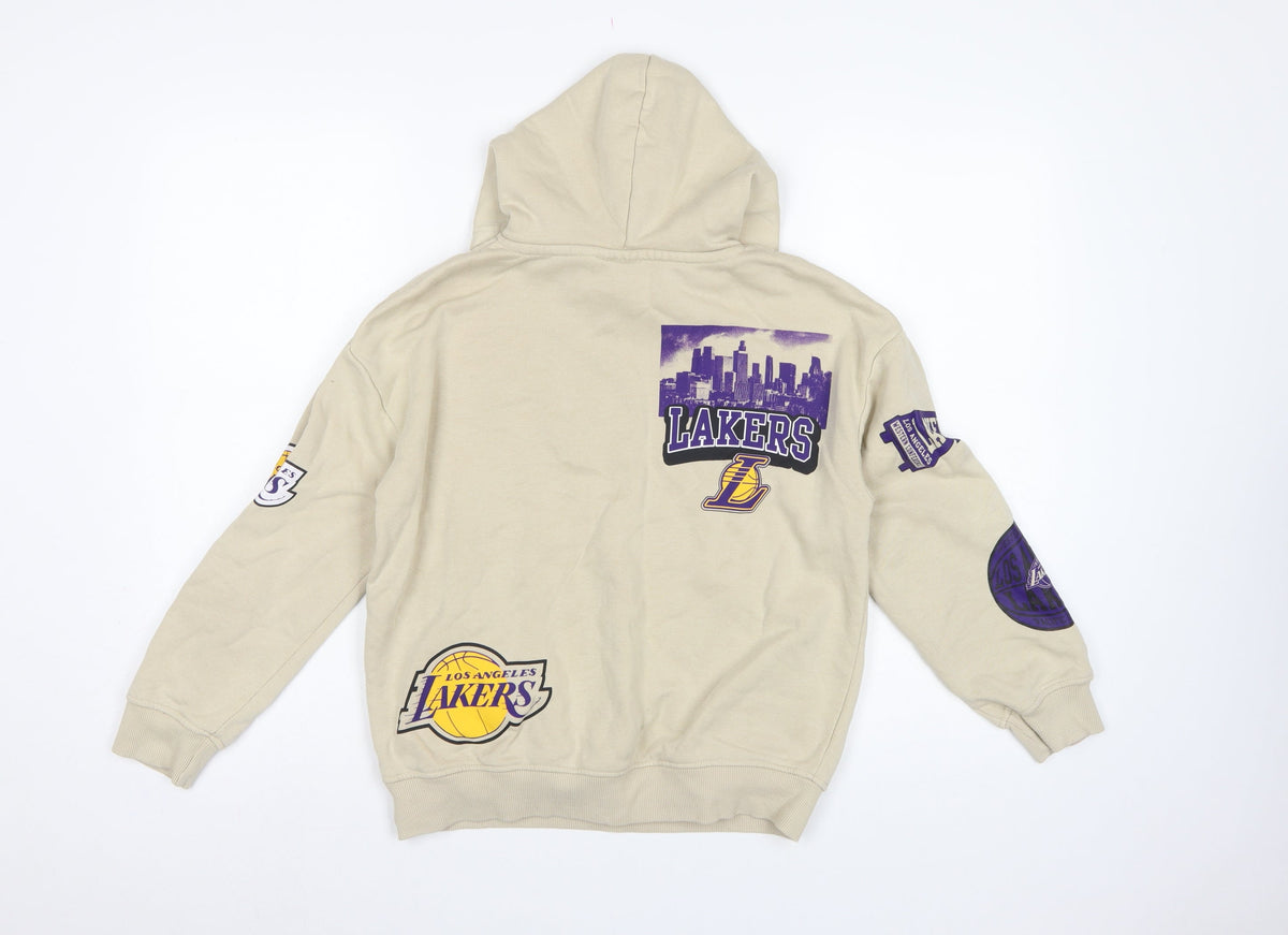 Primark Boys Beige LA Lakers NBA Graphic Pullover Hoodie 10-11 Years