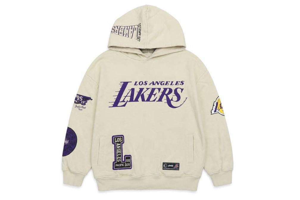 Primark Boys Beige LA Lakers NBA Graphic Pullover Hoodie 10-11 Years