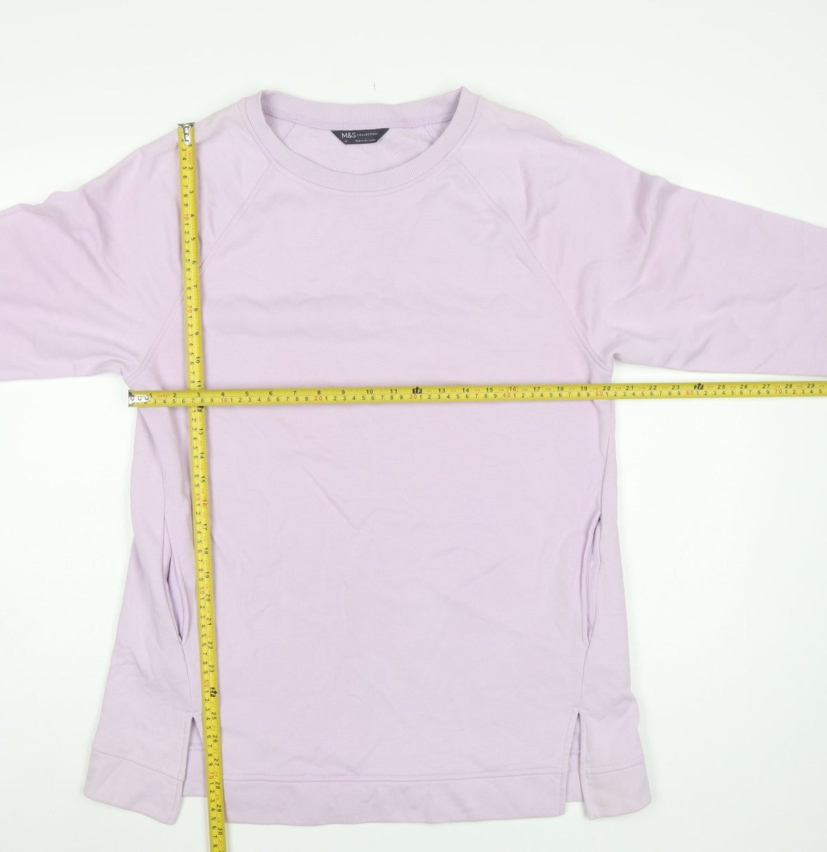 Marks & Spencer Women Pink UK 14 Tunic Sweatshirt Pockets Cotton