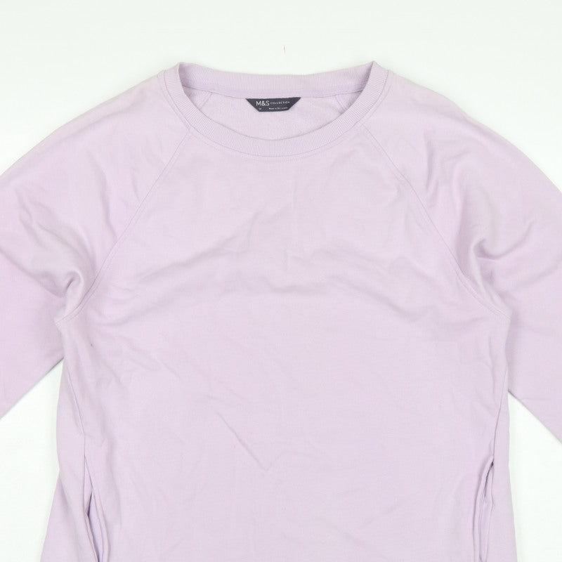 Marks & Spencer Women Pink UK 14 Tunic Sweatshirt Pockets Cotton