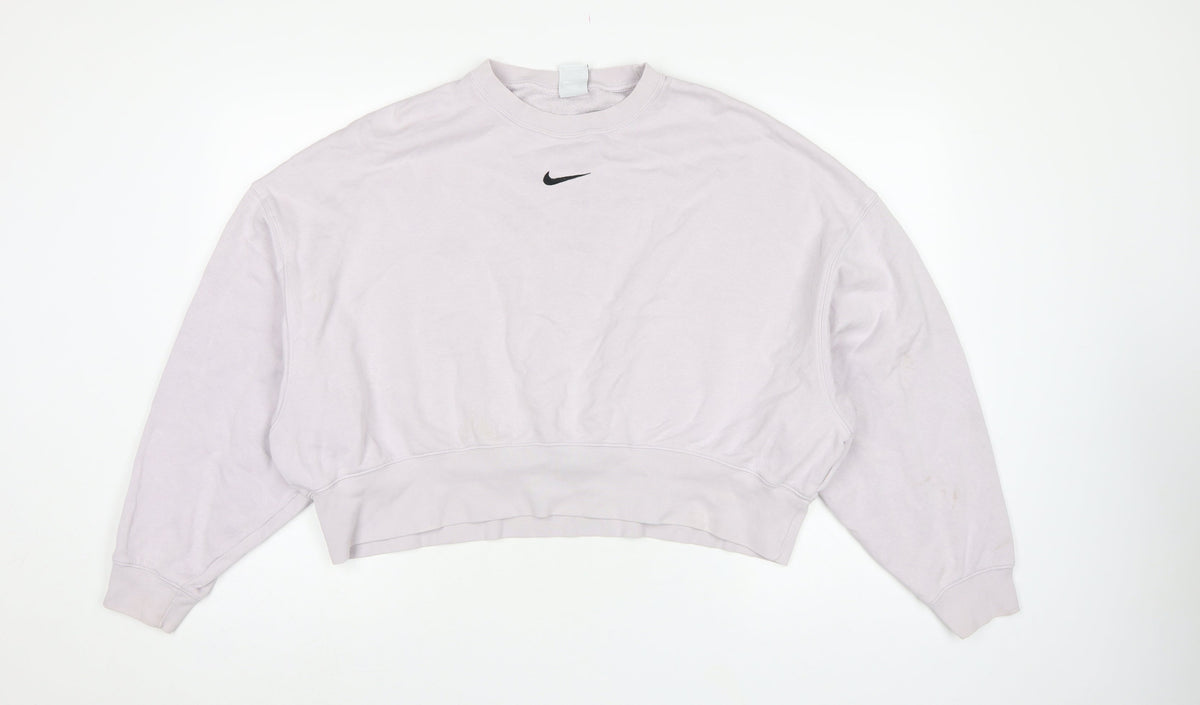 Nike Women’s Pink S Cropped Logo Crew Neck Sweatshirt