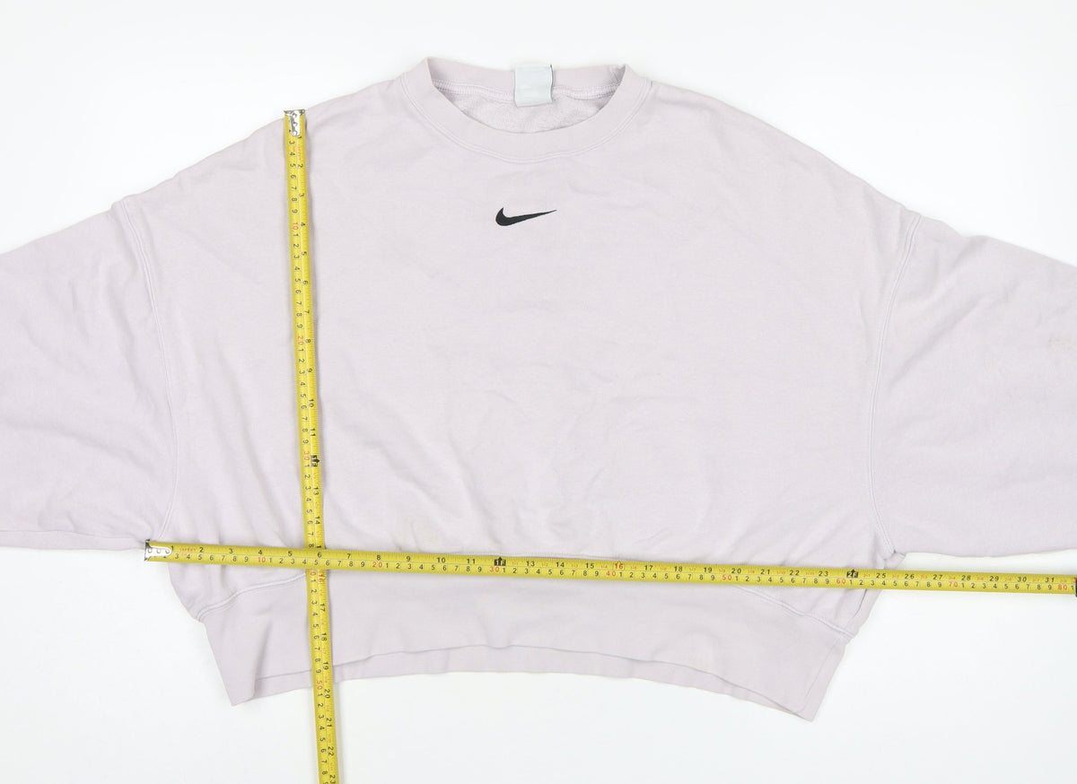 Nike Women’s Pink S Cropped Logo Crew Neck Sweatshirt