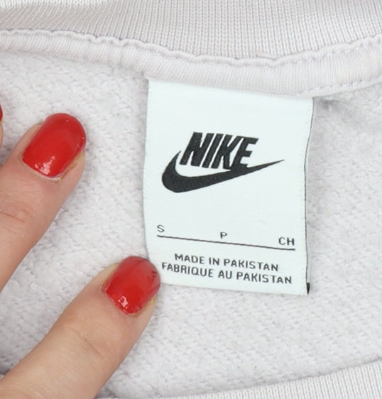 Nike Women’s Pink S Cropped Logo Crew Neck Sweatshirt