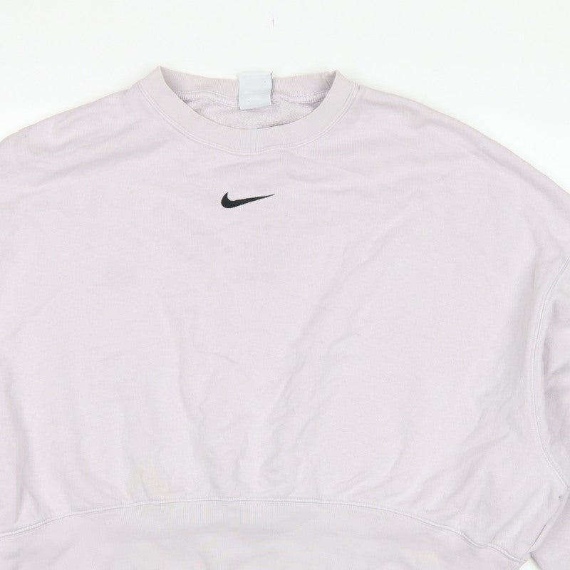 Nike Women’s Pink S Cropped Logo Crew Neck Sweatshirt