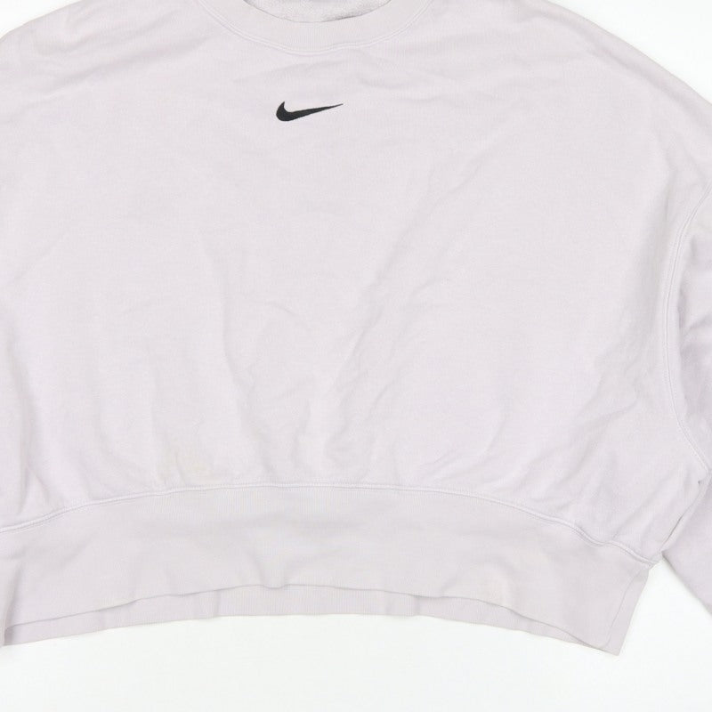 Nike Women’s Pink S Cropped Logo Crew Neck Sweatshirt