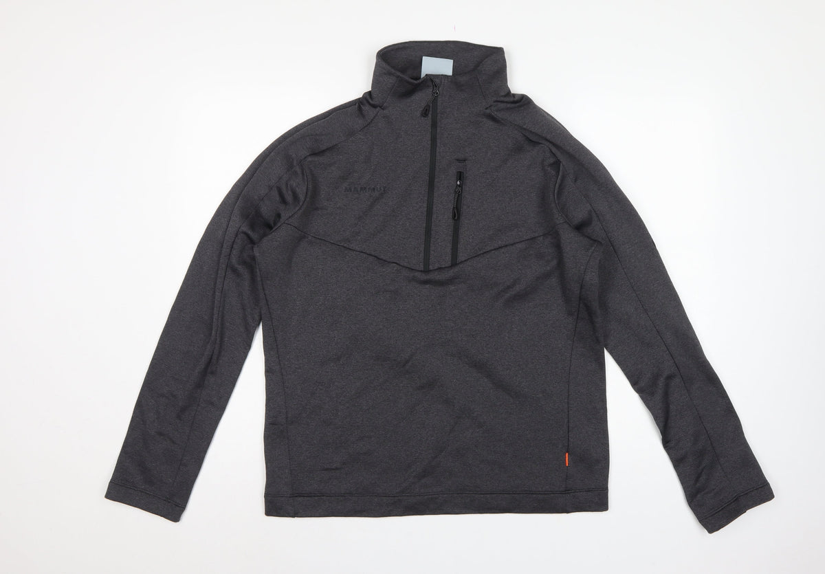 Mammut Men’s Grey L 1/2 Zip High Neck Outdoor Sweatshirt