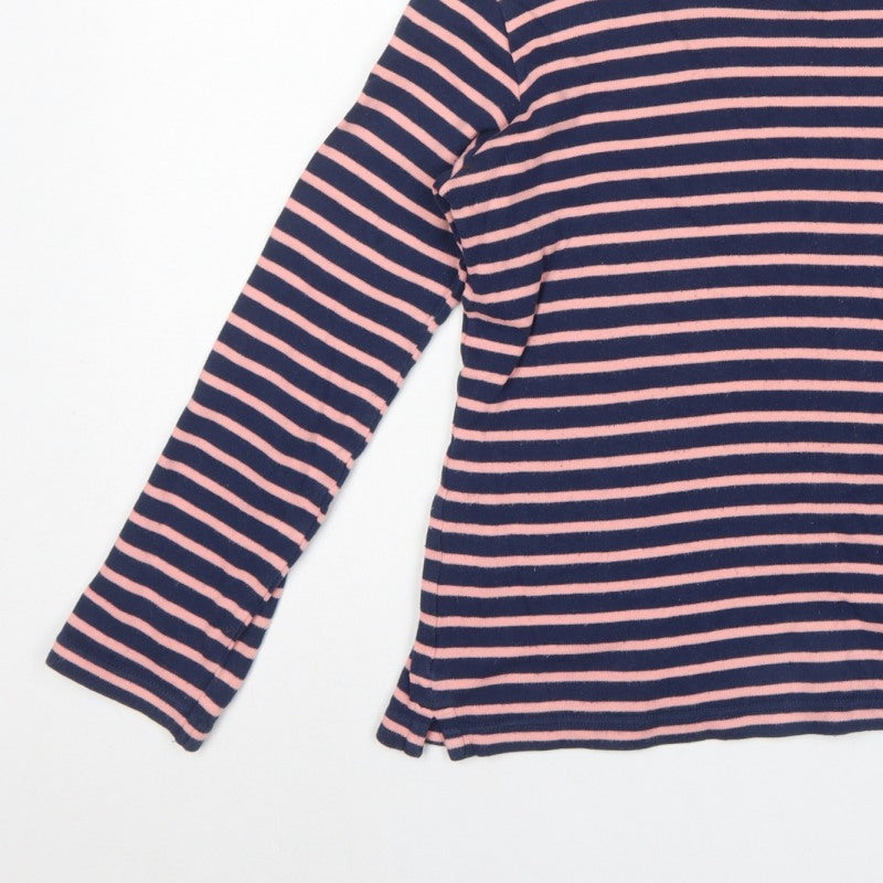 Voile Bleue Women’s Navy Pink Stripe Jersey Top M Nautical Long Sleeve