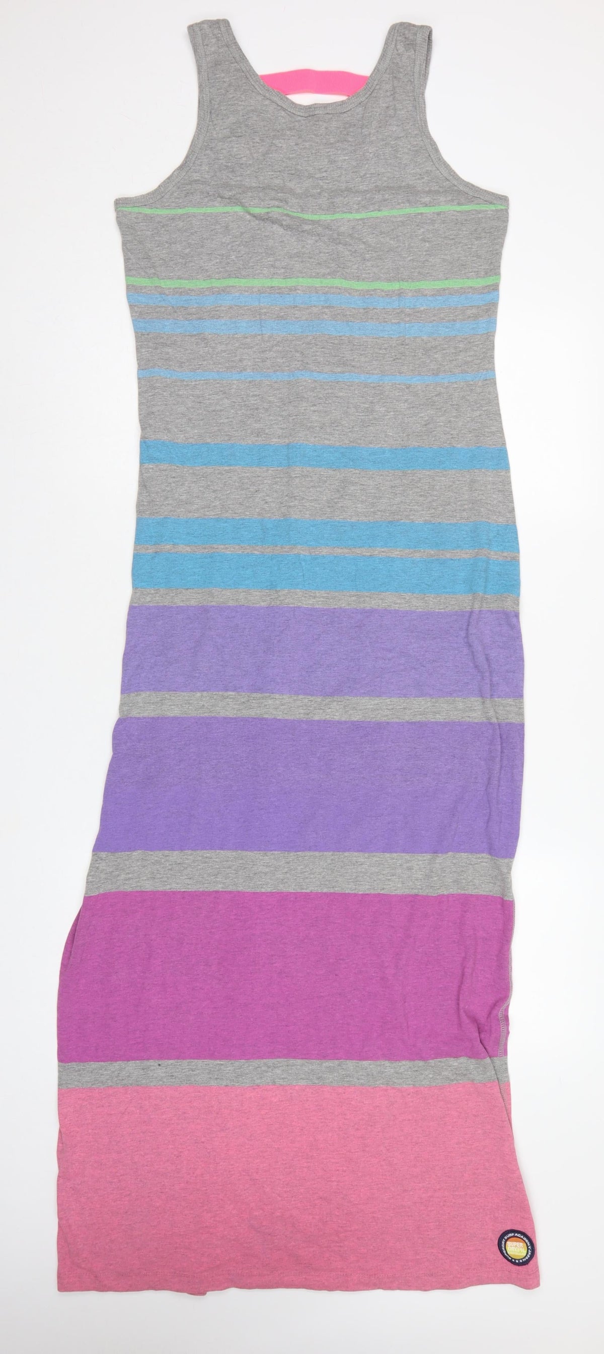 Superdry Women’s Multicoloured L Long Bodycon Stripe Jersey Dress