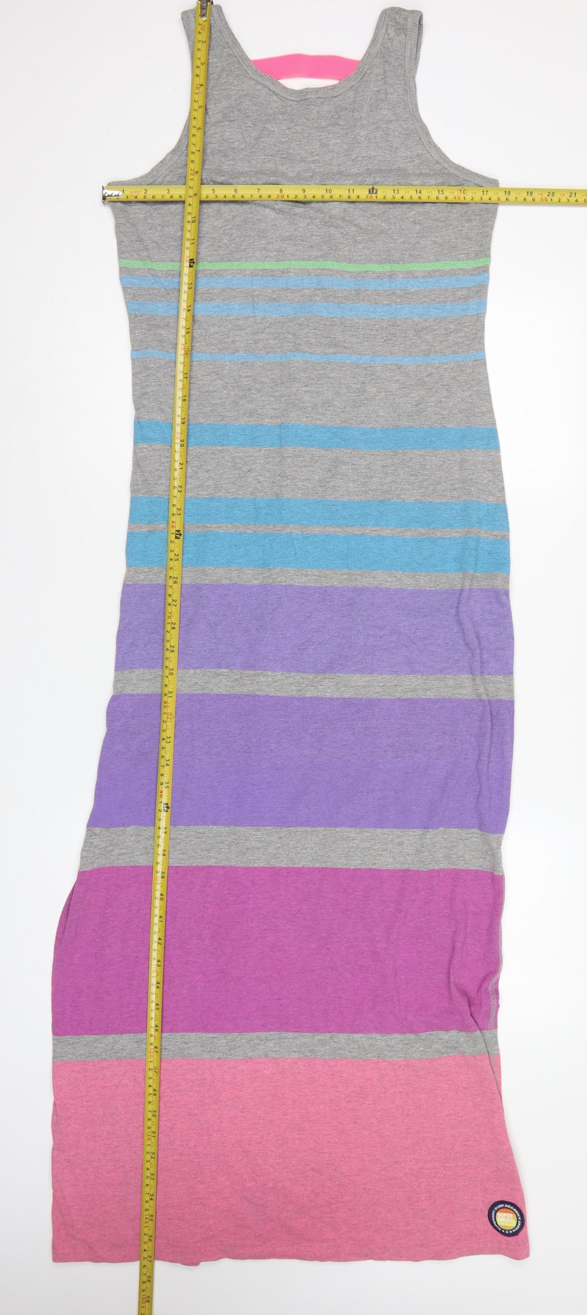 Superdry Women’s Multicoloured L Long Bodycon Stripe Jersey Dress