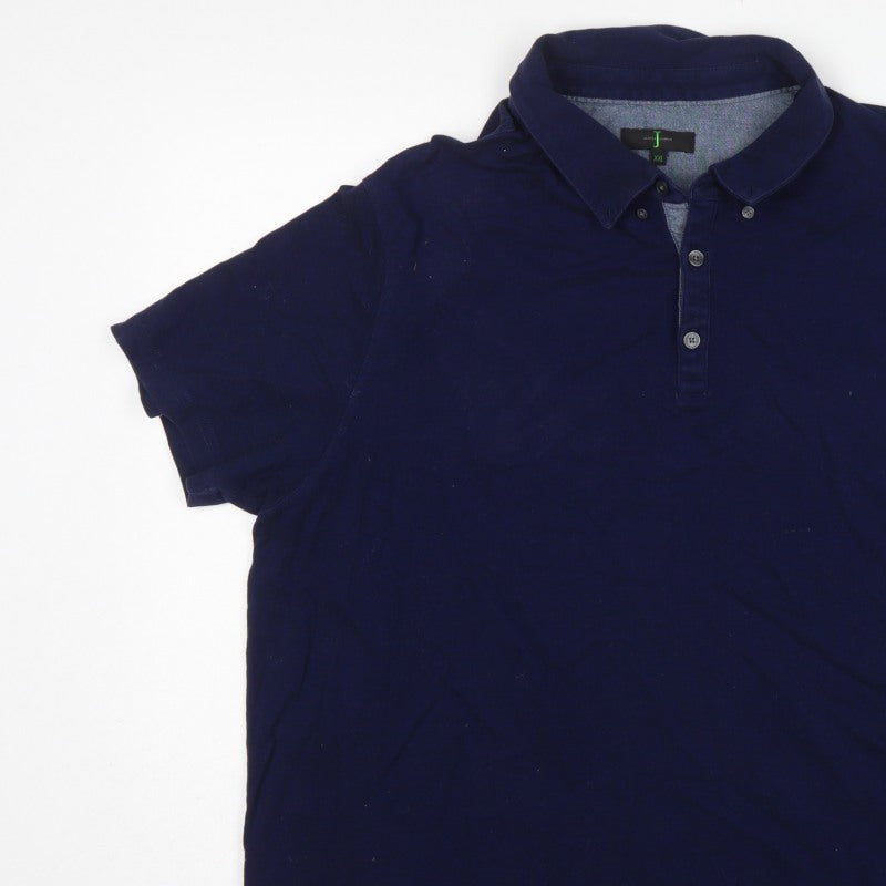 Jasper Conran Men’s Blue 2XL Short Sleeve Button-Down Polo Shirt