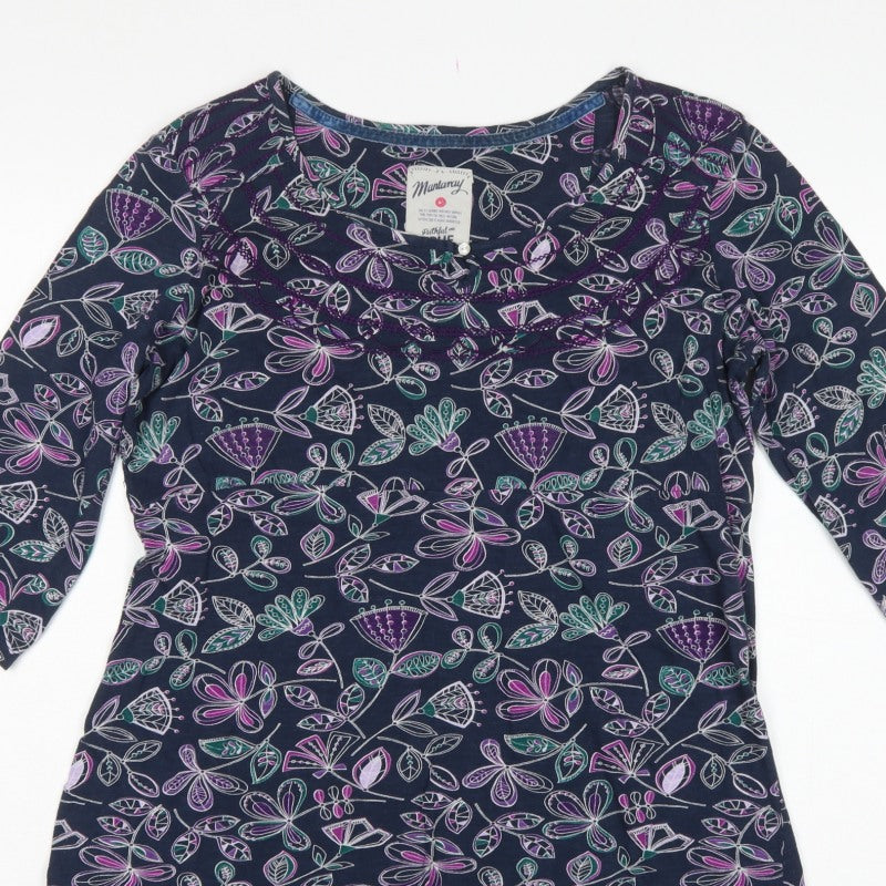 Mantaray Women’s Multicoloured Floral Tunic Blouse Size 18 3/4 Sleeve
