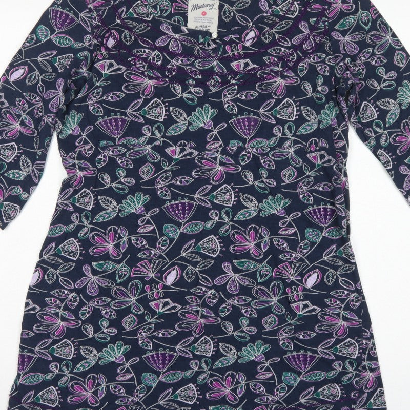 Mantaray Women’s Multicoloured Floral Tunic Blouse Size 18 3/4 Sleeve