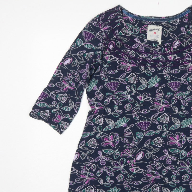 Mantaray Women’s Multicoloured Floral Tunic Blouse Size 18 3/4 Sleeve