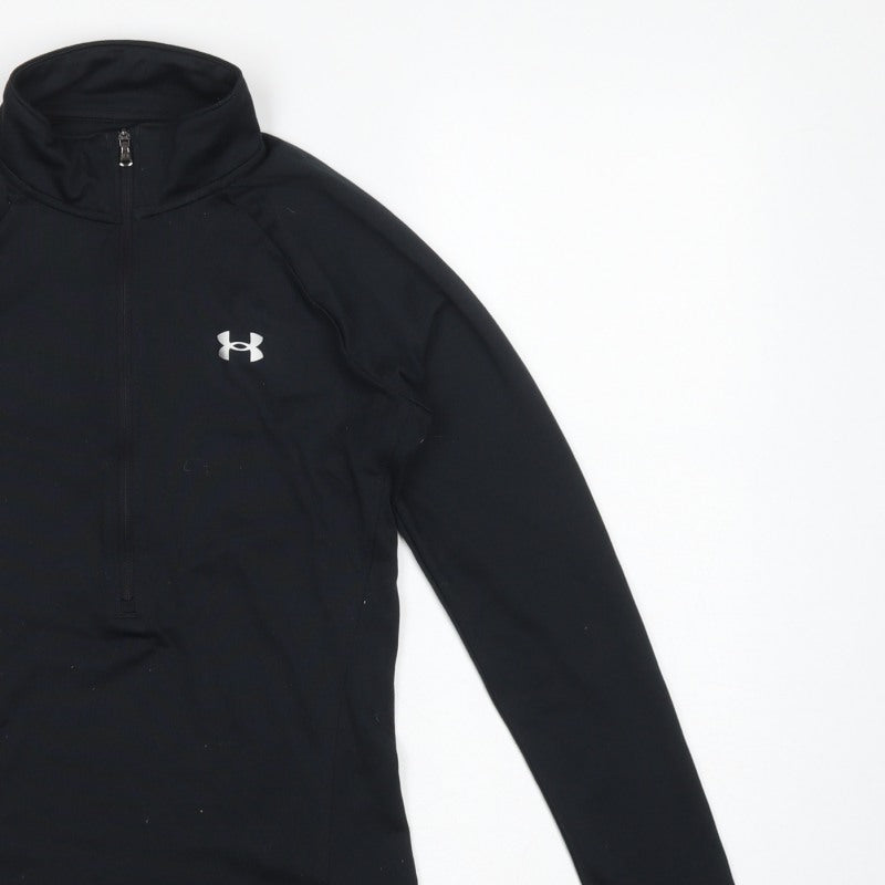 Under Armour Women Black XS HeatGear 1/4 Zip Long Sleeve Pullover Top