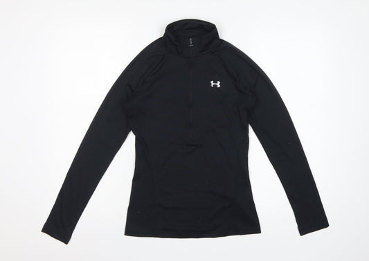Under Armour Women Black XS HeatGear 1/4 Zip Long Sleeve Pullover Top
