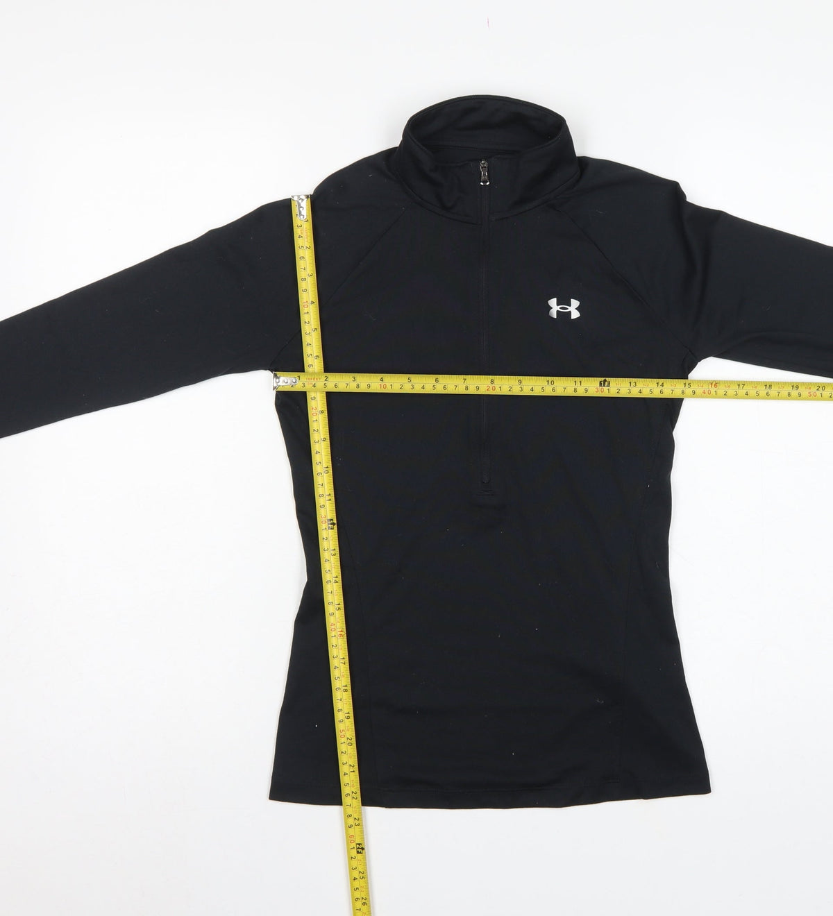 Under Armour Women Black XS HeatGear 1/4 Zip Long Sleeve Pullover Top