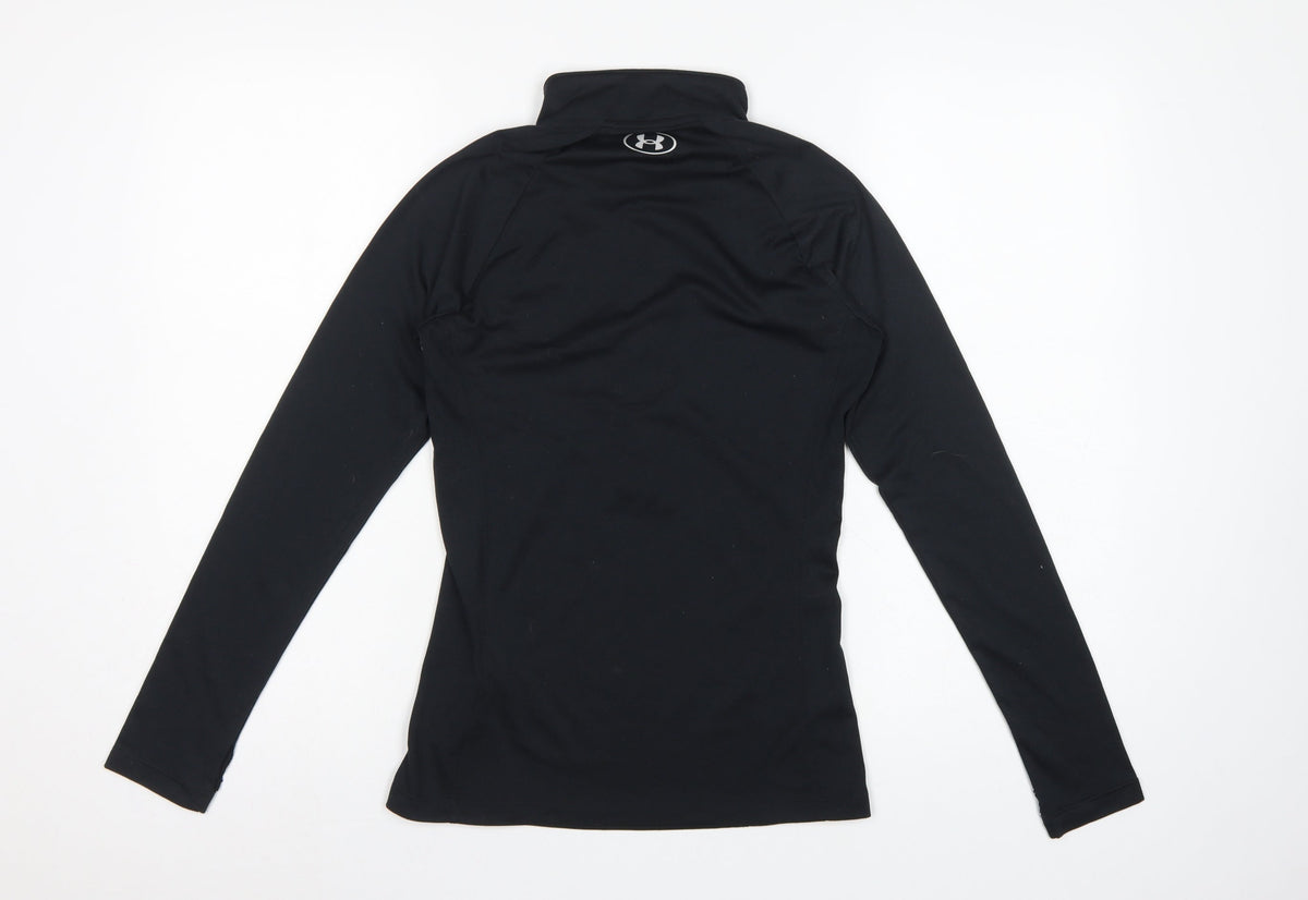 Under Armour Women Black XS HeatGear 1/4 Zip Long Sleeve Pullover Top