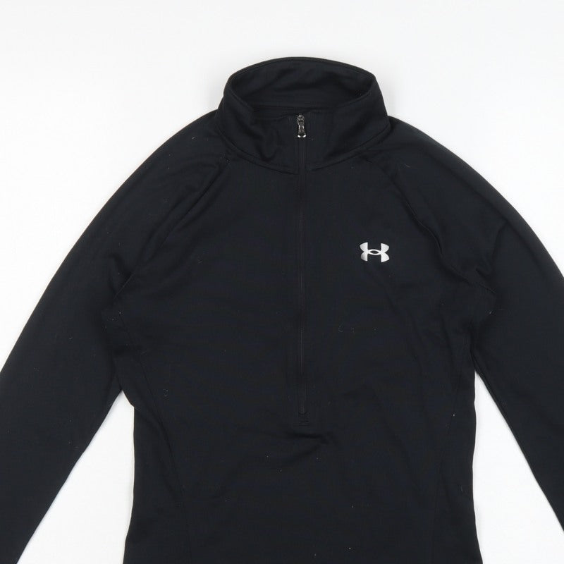 Under Armour Women Black XS HeatGear 1/4 Zip Long Sleeve Pullover Top