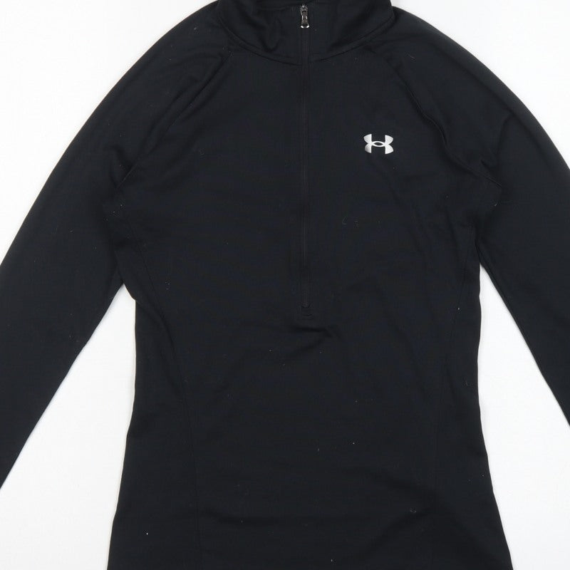 Under Armour Women Black XS HeatGear 1/4 Zip Long Sleeve Pullover Top