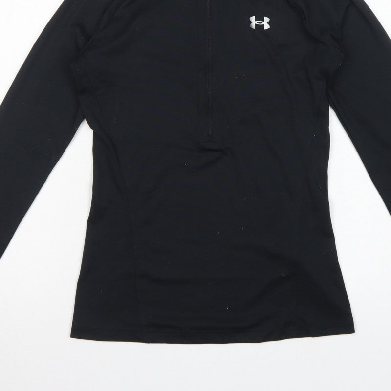 Under Armour Women Black XS HeatGear 1/4 Zip Long Sleeve Pullover Top