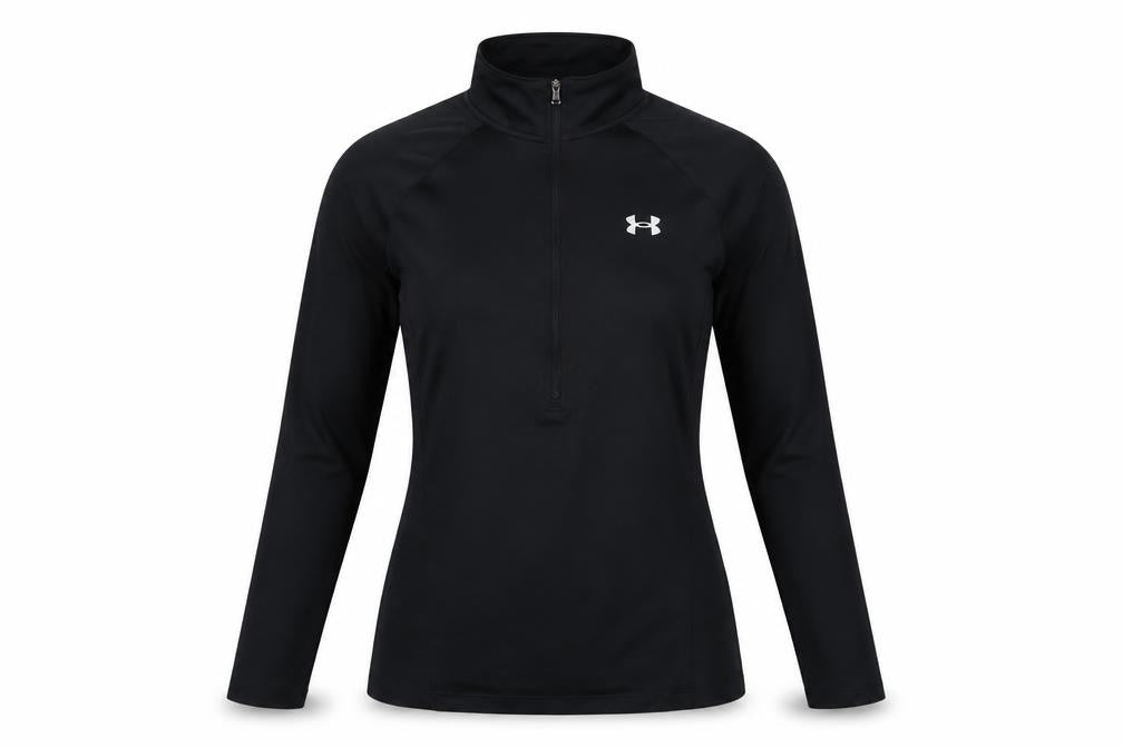 Under Armour Women Black XS HeatGear 1/4 Zip Long Sleeve Pullover Top