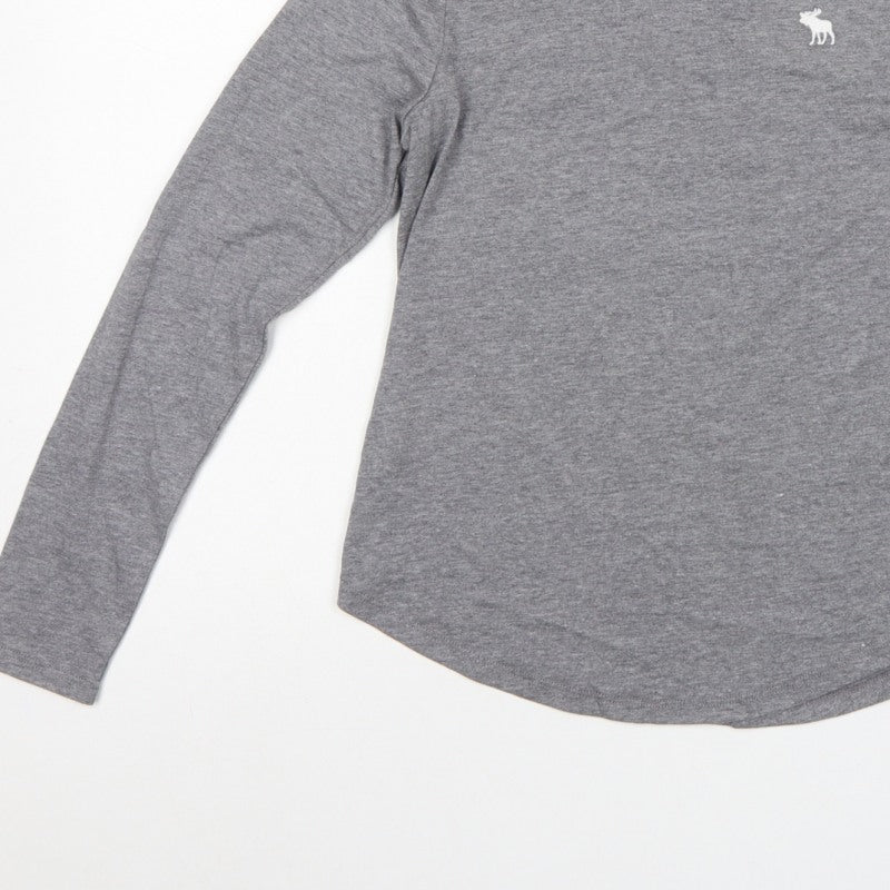 Abercrombie Kids Boys Grey 11-12 Years Long Sleeve Logo T-Shirt