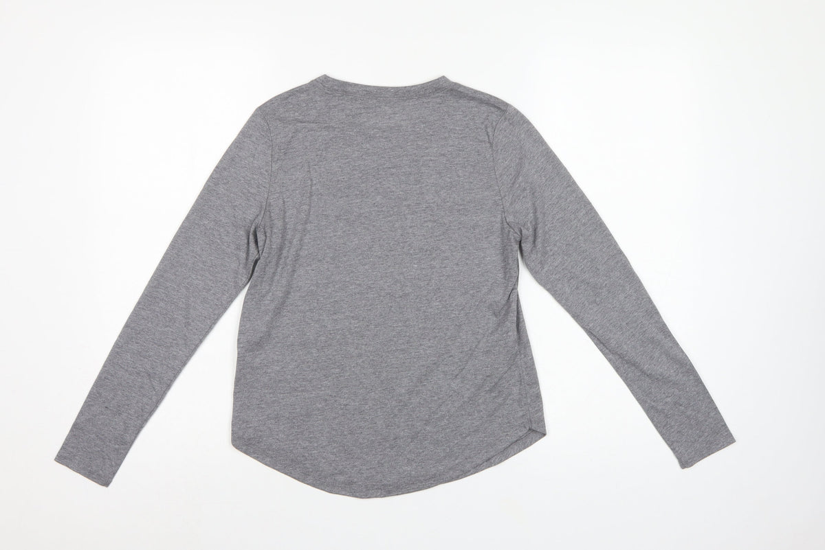 Abercrombie Kids Boys Grey 11-12 Years Long Sleeve Logo T-Shirt