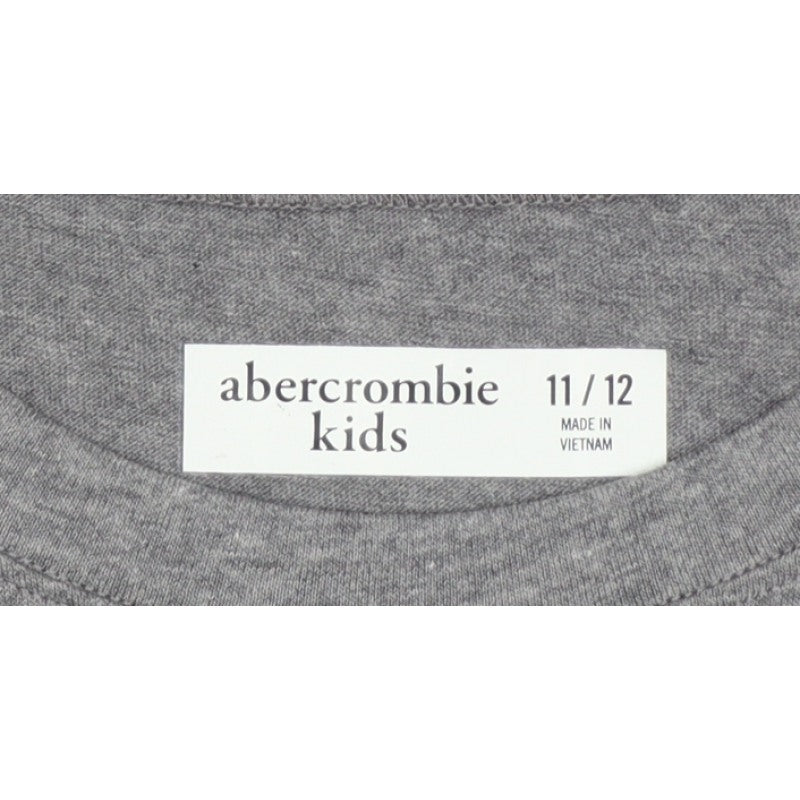 Abercrombie Kids Boys Grey 11-12 Years Long Sleeve Logo T-Shirt
