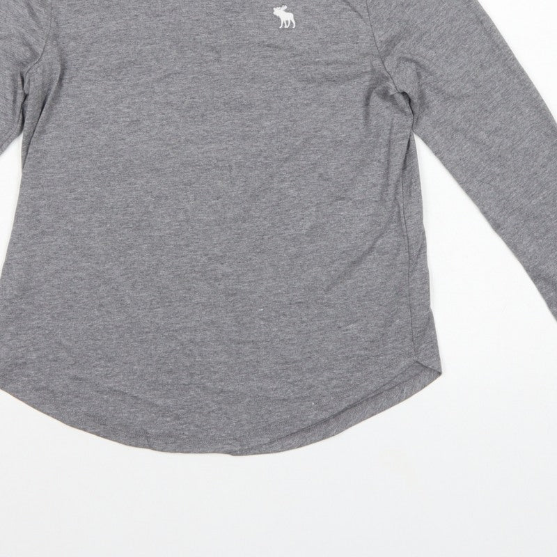 Abercrombie Kids Boys Grey 11-12 Years Long Sleeve Logo T-Shirt