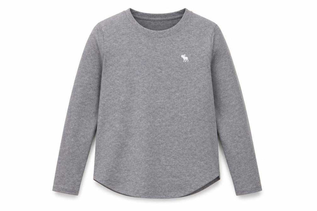 Abercrombie Kids Boys Grey 11-12 Years Long Sleeve Logo T-Shirt
