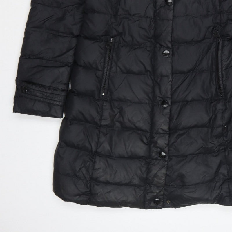 Joules Women’s Black UK 14 Long Hooded Belted Puffer Coat