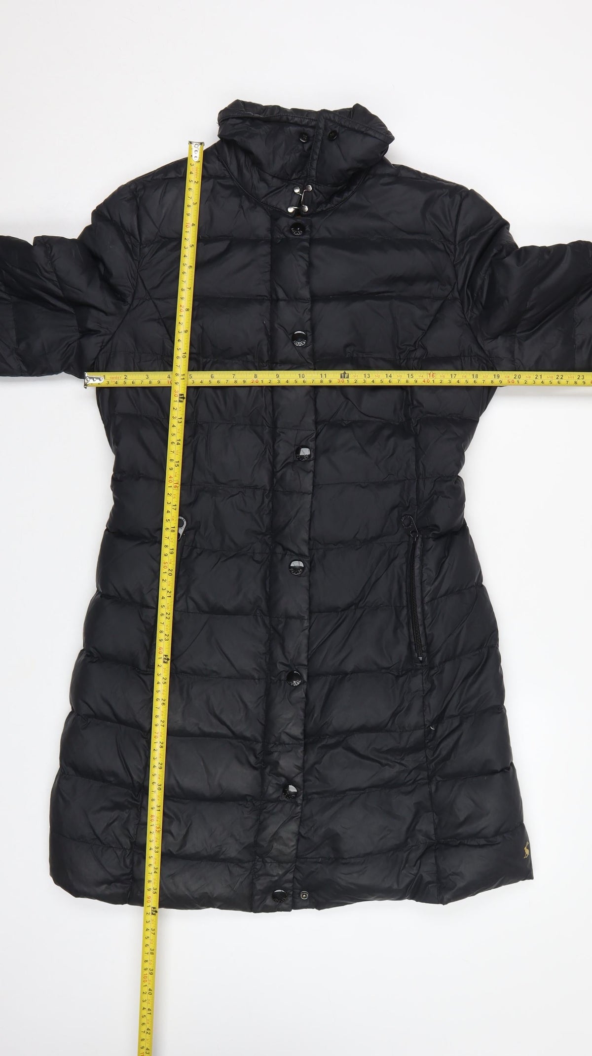 Joules Women’s Black UK 14 Long Hooded Belted Puffer Coat