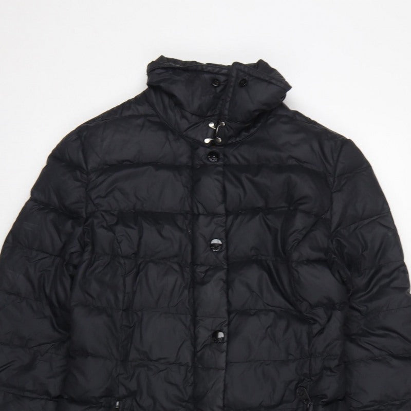 Joules Women’s Black UK 14 Long Hooded Belted Puffer Coat