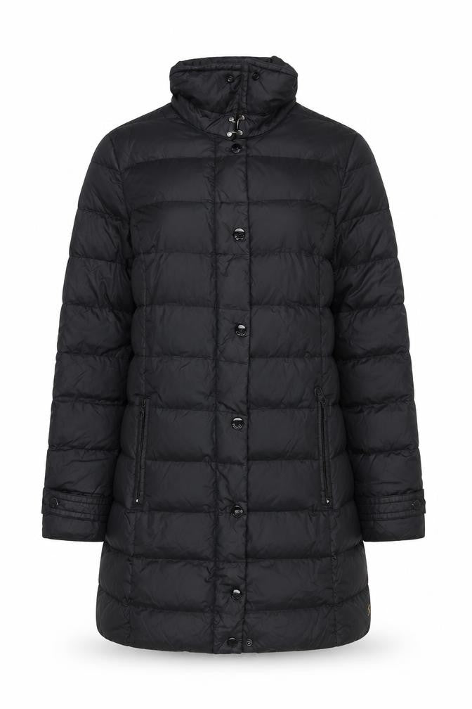 Joules Women’s Black UK 14 Long Hooded Belted Puffer Coat