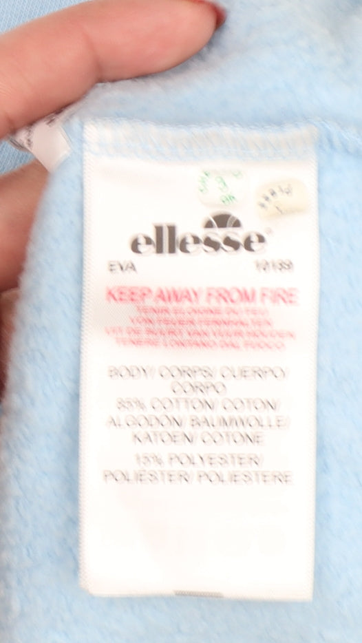 Ellesse Women Blue UK 10 Pullover Hoodie Fleece Logo