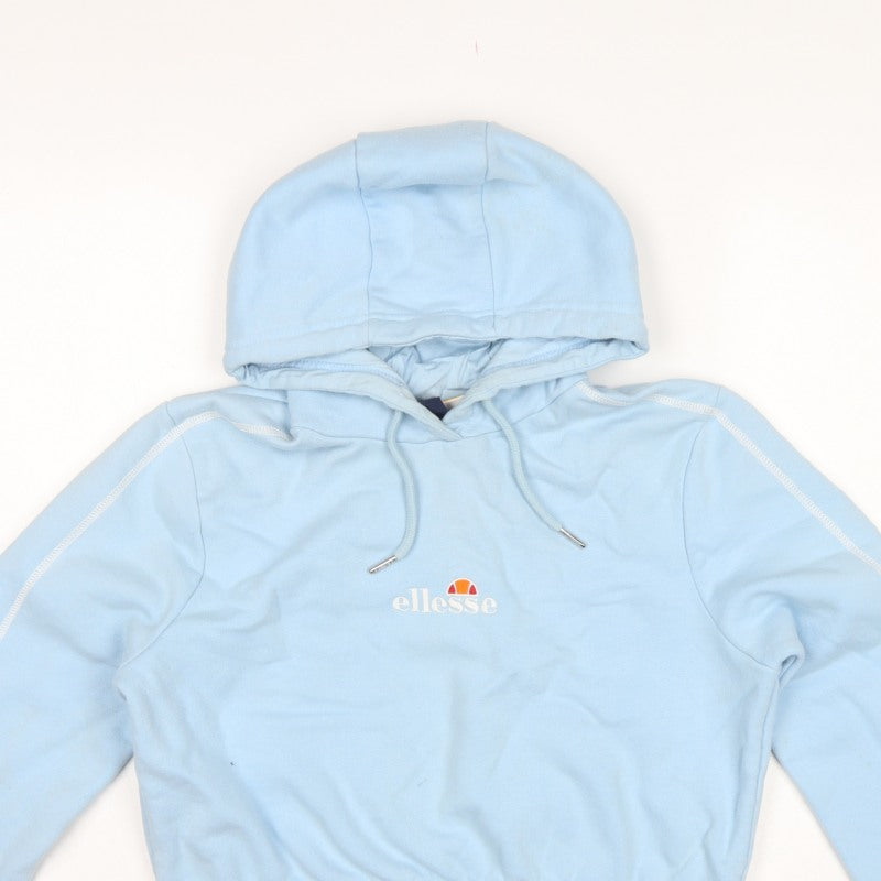 Ellesse Women Blue UK 10 Pullover Hoodie Fleece Logo