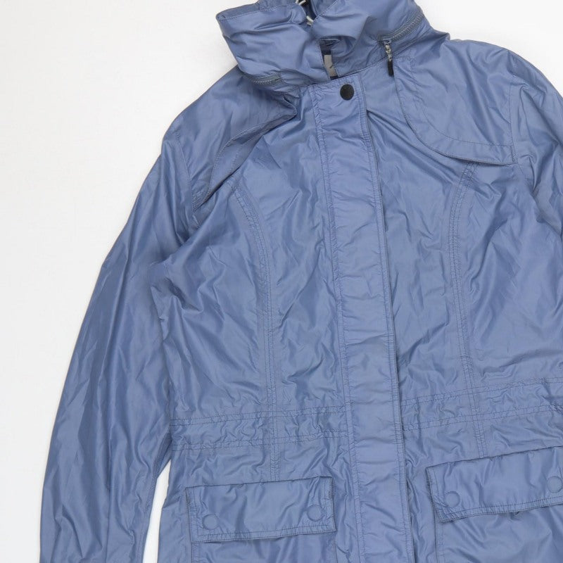 Musto Women’s Blue Size 10 Mid-Length Rain Coat Zip Pockets
