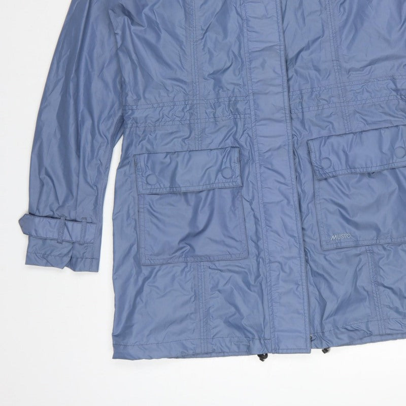 Musto Women’s Blue Size 10 Mid-Length Rain Coat Zip Pockets